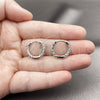 Rhodium Gold Filled Huggie Hoop, Twist and Rope Design, Diamond Cutting Finish, Rhodium Finish, 02.213.0929.18