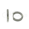 Rhodium Gold Filled Huggie Hoop, Twist and Rope Design, Diamond Cutting Finish, Rhodium Finish, 02.213.0929.18