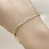 Oro Laminado Basic Bracelet, Gold Filled Style Concave Cuban Design, Polished, Golden Finish, 04.213.0365.07 (04 MM Thickness, 8 Inches Length)