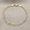 Oro Laminado Basic Bracelet, Gold Filled Style Concave Cuban Design, Polished, Golden Finish, 04.213.0365.07 (04 MM Thickness, 8 Inches Length)