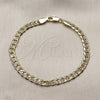Oro Laminado Basic Bracelet, Gold Filled Style Curb Design, Diamond Cutting Finish, Golden Finish, 04.213.0366.07 (05 MM Thickness, 8 Inches Length)
