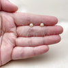 Oro Laminado Stud Earring, Gold Filled Style Ball Design, with Ivory Pearl, Polished, Golden Finish, 02.456.0013