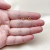 Oro Laminado Stud Earring, Gold Filled Style Heart Design, Polished, Golden Finish, 02.456.0019