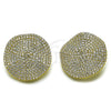 Oro Laminado Stud Earring, Gold Filled Style with White Cubic Zirconia, Polished, Golden Finish, 02.457.0007