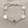 Oro Laminado Fancy Bracelet, Gold Filled Style Rolo Design, Diamond Cutting Finish, Golden Finish, 03.418.0003.07 (Thickness, 7 Inches Length)