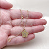Oro Laminado Fancy Necklace, Gold Filled Style Flower and Ball Design, Diamond Cutting Finish, Golden Finish, 04.418.0003.16 (Thickness, 16 Inches Length)