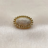 Oro Laminado Multi Stone Ring, Gold Filled Style with White Cubic Zirconia, Polished, Golden Finish, 01.381.0003 (One size fits all)