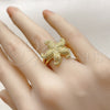 Oro Laminado Elegant Ring, Gold Filled Style Star Design, Matte Finish, Golden Finish, 01.381.0005 (One size fits all)