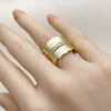 Oro Laminado Multi Stone Ring, Gold Filled Style with White Platina Cubic Zirconia, Polished, Golden Finish, 01.381.0006 (One size fits all)