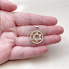 Oro Laminado Religious Pendant, Gold Filled Style Star of David Design, with White Cubic Zirconia, Polished, Golden Finish, 05.459.0003