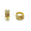 Oro Laminado Huggie Hoop, Gold Filled Style Polished, Tricolor, 02.196.0257.15