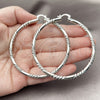 Rhodium Gold Filled Extra Large Hoop, Diamond Cutting Finish, Rhodium Finish, 02.170.0228.1.70