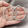 Rhodium Gold Filled Large Hoop, Twist Design, Diamond Cutting Finish, Rhodium Finish, 02.170.0567.2.50