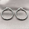 Rhodium Gold Filled Medium Hoop, Diamond Cutting Finish, Rhodium Finish, 02.196.0145.1.40