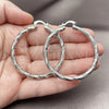 Rhodium Gold Filled Large Hoop, Diamond Cutting Finish, Rhodium Finish, 02.196.0145.1.50