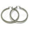 Rhodium Gold Filled Large Hoop, Twist Design, Diamond Cutting Finish, Rhodium Finish, 02.170.0108.2.60