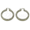 Rhodium Gold Filled Medium Hoop, Diamond Cutting Finish, Rhodium Finish, 5.138.017.1.40