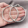 Rhodium Gold Filled Extra Large Hoop, Diamond Cutting Finish, Rhodium Finish, 5.139.028.1.70