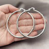 Rhodium Gold Filled Extra Large Hoop, Diamond Cutting Finish, Rhodium Finish, 5.139.026.1.70