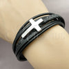 Stainless Steel Fancy Bracelet, Cross Design, Polished, Steel Finish, 03.462.0005.09 (24 MM Thickness, 9 Inches Length)