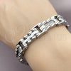 Stainless Steel Solid Bracelet, Polished, Steel Finish, 03.461.0001.09 (14 MM Thickness, 9 Inches Length)