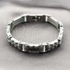Stainless Steel Solid Bracelet, Polished, Steel Finish, 03.461.0001.09 (14 MM Thickness, 9 Inches Length)