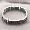 Stainless Steel Solid Bracelet, Polished, Steel Finish, 03.461.0009.09 (Thickness, 9 Inches Length)