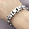 Stainless Steel Solid Bracelet, Polished, Steel Finish, 03.461.0010.09 (Thickness, 9 Inches Length)