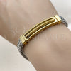 Stainless Steel Solid Bracelet, Square Franco Design, Polished, Two Tone, 03.461.0007.1.09 (10 MM Thickness, 9 Inches Length)