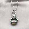 Stainless Steel Pendant Necklace, Box Design, Polished, Steel Finish, 04.461.0006.24 (03 MM Thickness, 24 Inches Length)