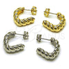 Oro Laminado Medium Hoop, Gold Filled Style Twist Design, Polished, Golden Finish, 02.163.0418.20