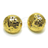 Oro Laminado Stud Earring, Gold Filled Style Diamond Cutting Finish, Golden Finish, 02.163.0428