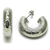 Rhodium Gold Filled Medium Hoop, Hollow Design, Polished, Rhodium Finish, 02.163.0277.1.30
