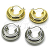 Oro Laminado Medium Hoop, Gold Filled Style Hollow Design, Polished, Golden Finish, 02.163.0435.30