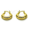 Oro Laminado Small Hoop, Gold Filled Style Hollow Design, Polished, Golden Finish, 02.163.0439.22