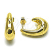 Oro Laminado Small Hoop, Gold Filled Style Hollow Design, Polished, Golden Finish, 02.163.0440.18