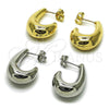 Oro Laminado Small Hoop, Gold Filled Style Hollow Design, Polished, Golden Finish, 02.163.0440.18