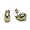 Rhodium Gold Filled Stud Earring, Teardrop and Hollow Design, Polished, Rhodium Finish, 02.213.0922.1