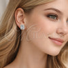 Rhodium Gold Filled Stud Earring, Cluster Design, with White Cubic Zirconia and White Micro Pave, Polished, Rhodium Finish, 02.349.0024