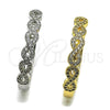 Oro Laminado Huggie Hoop, Gold Filled Style Infinite Design, with White Micro Pave, Polished, Golden Finish, 02.237.0073.35