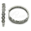 Rhodium Gold Filled Huggie Hoop, Infinite Design, with White Micro Pave, Polished, Rhodium Finish, 02.237.0073.1.35