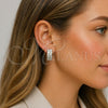 Rhodium Gold Filled Huggie Hoop, with White Cubic Zirconia, Polished, Rhodium Finish, 02.237.0076.1.18