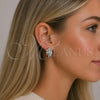 Rhodium Gold Filled Huggie Hoop, Cluster Design, with Multicolor Cubic Zirconia, Polished, Rhodium Finish, 02.210.0878.5.16