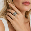 Rhodium Gold Filled Multi Stone Ring, Twist Design, with White Micro Pave, Polished, Rhodium Finish, 01.438.0015 (One size fits all)
