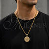 Oro Laminado Fancy Pendant, Gold Filled Style with White Cubic Zirconia, Polished, Golden Finish, 05.342.0240