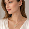 Oro Laminado Fancy Pendant, Gold Filled Style Heart Design, with White Cubic Zirconia, Polished, Golden Finish, 05.342.0242