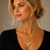 Oro Laminado Fancy Pendant, Gold Filled Style Bird Design, with White and Garnet Cubic Zirconia, Polished, Golden Finish, 05.342.0263