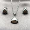 Rhodium Gold Filled Earring and Pendant Adult Set, Polished, Rhodium Finish, 10.342.0304