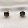 Oro Laminado Stud Earring, Gold Filled Style with Jet Opal, Polished, Golden Finish, 02.342.0357.1