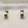 Oro Laminado Stud Earring, Gold Filled Style Teardrop Design, Polished, Golden Finish, 02.342.0383